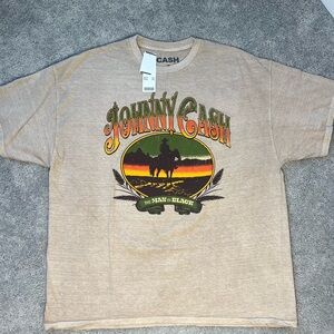 Urban Outfitters Beige Johnny Cash Graphic Tee